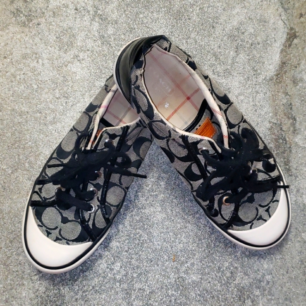 Black & Grey size 8B Barrett Style Coach Sneakers